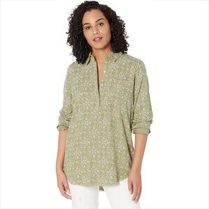 Carve Designs Sawyer twill shirt top blouse button olive green bandana new Small